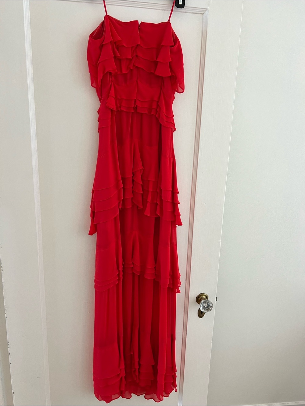 J. Crew Collection Red Ruffle Strapless Dress - Picture 5 of 9
